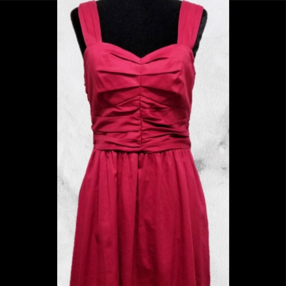 Cherry red Express fit and flare dress for sale!